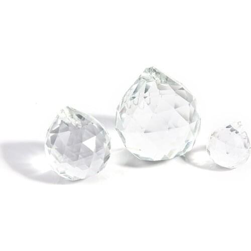 Home Decor 20/30/40mm Clear Faceted Glass Crystal Ball Prism Chandelier Crystal Parts Hanging Pendant Lighting Ball Suncatcher