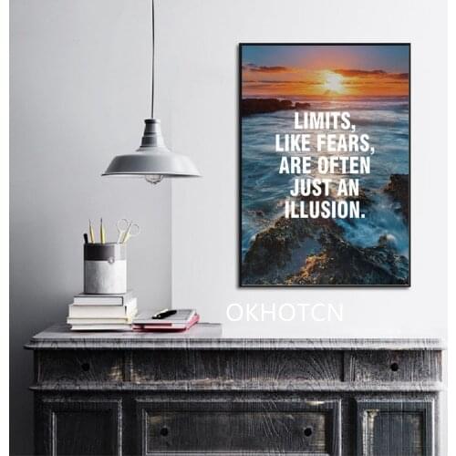 Home Decor Canvas Nordic Poster Inspiring English Quotes Painting Landscape Modern Wall Art Living Room Picture No Frame