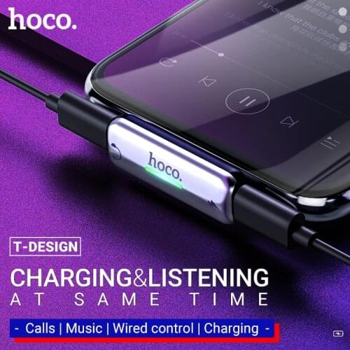 Hoco audio converter for lightning headphone adapter for iphone earphone to usb jack charging music adapter dongle charger
