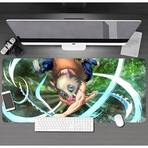 XL Anime Demon Slayer Mousepad HD Printing Computer Gamers Locking Lock Edge Mouse Pad XXL90x40cm Keyboard PC Desk Pad Csgo Pad
