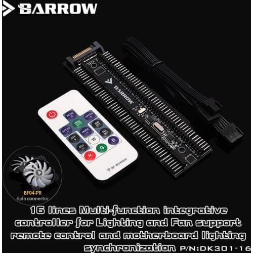 BARROW 16 ways RGB controller (synchronization motherboard RGB) for pc water cooling cooler water block lighting DK301