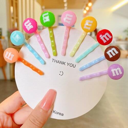 Fashion Summer Baby Children Single Letter Candy Colour Solid Barrettes Cute Love Princess Hairpins Cartoon Hair Clips For Girls
