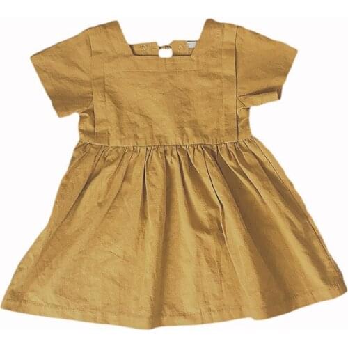 Soft cotton doll collar stand-up collar princess dress 2021 new girls' spring and summer short-sleeved dress