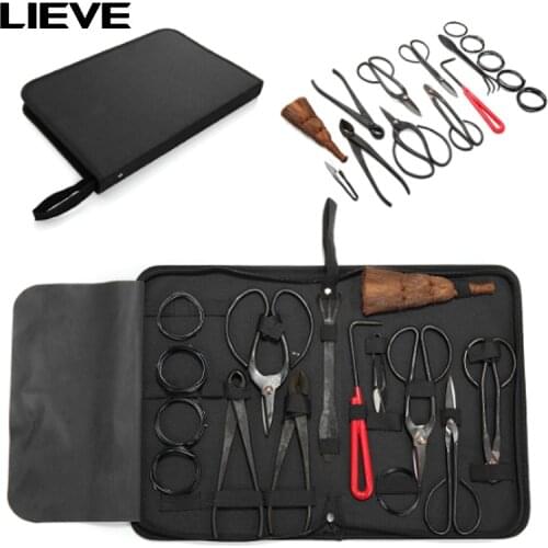 10Pcs Carbon Steel Shear Garden Bonsai Pruning Tool Extensive Cutter Scissors Kit With Nylon Case For Home Garden Yard
