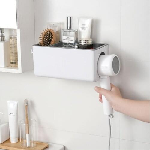 1 Pcs Hair Dryer Holder ABS Wall Stand Sturdy Adhesive Mount Stand Storage Rack For Home Bathroom