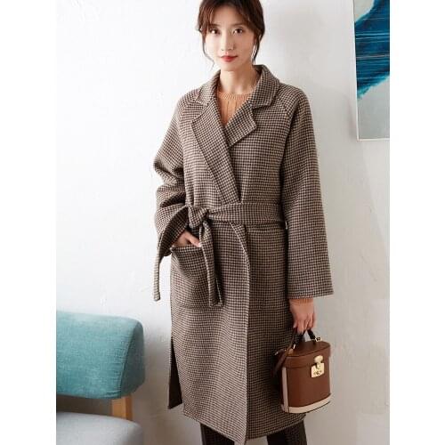 Double New wool Qianniaoge sided overcoat for women in winter Medium and long double wool fleece coat