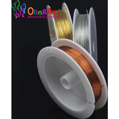 OlingArt 0.4MM 3roll/lot Silver Golden Copper plated Beading wire Accessories DIY Bracelet choker necklace Jewelry making