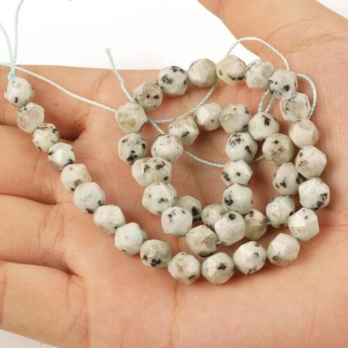 Wholesale Natural Stone Faceted Kiwi Beads Natural Stone Loose Beads for Jewelry Making Accessories 8mm Necklace Bracelet DIY