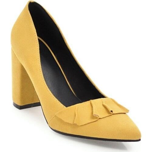 Pointed high single shoes in the spring of 2018 light mouth with thick with lace elegant 40-4300 18118 womens shoes