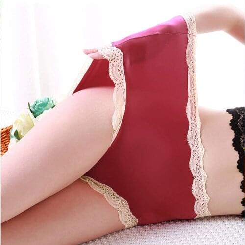 Sexy Women Panty Brief High Waist Lace Seamless Stretch Underwear Nylon Silk Breathable Female Soft Cotton Comfortable Lingerie