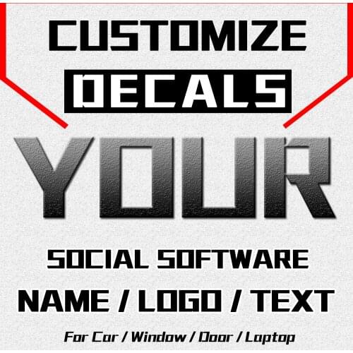 Custom Car Stickers For Facebook Logo Your Name Twitter YouTube Snapchat Twitch PS NICKNAME Window Vinyl Decal DZ-0001
