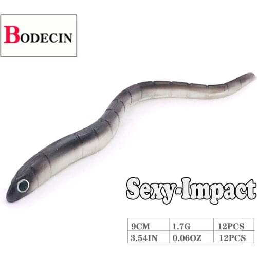 Wobbler For Fishing Lure Jig 12pcs 9mm Earthworm Swimbait Soft Silicone Artificial Bait Worm Fish Tackle Accessories Kit Bass