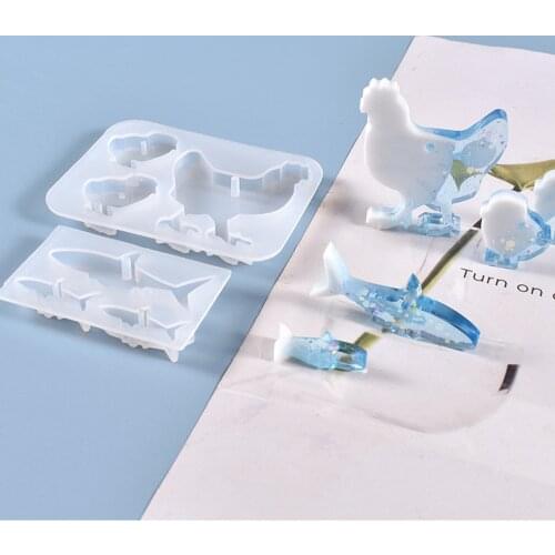 Little chicken fish silicone mold epoxy resin production can be used for key ring sweater chain pendant jewelry accessories tool