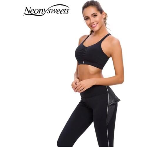 Neonysweets Tracksuit Women 2 Pieces Woman Set Seamless Yoga Set Gym Clothing Workout Clothes For Women High Waist Sport Outfit