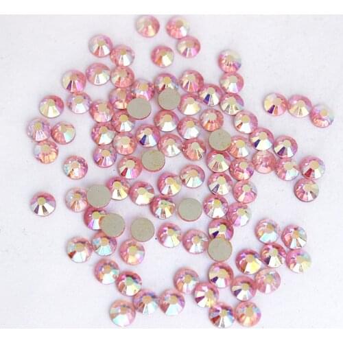 Light Rose AB Nail Rhinestone Flatback Crystal Strass Non Hotfix Stones Nail Art Crystal AB Rhinestones