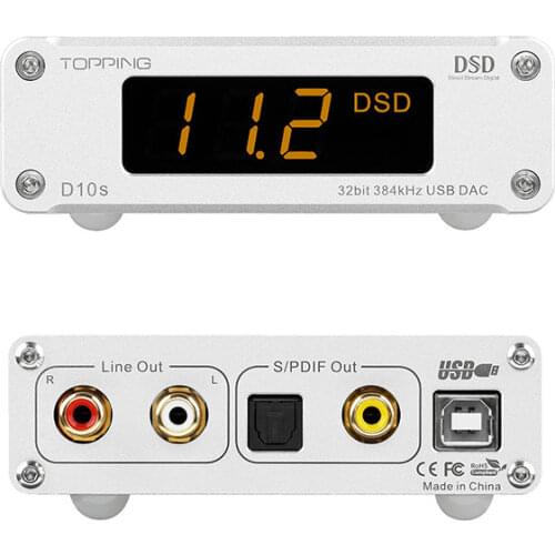 TP-009 Topping D10S Desktop USB DAC XMOS XU208 ES9038Q2M PCM384KHz DSD256