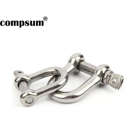 T304 Stainless Steel Screw Pin D Shackle wire rope lock chain connecting buckle