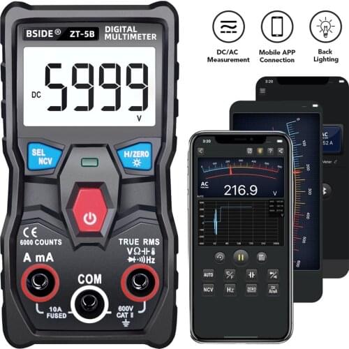 ZT-5B 6000 Counts High Precision NCV Test Digital Smart Multimeter with BT Function True RMS Universal Tester Measuring DC/AC
