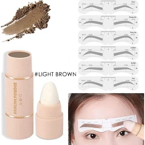 1 Set Eyebrow Stamp 6 Kind Eyebrow Stencil Shaping Makeup Kit Waterproof Brow Powder Vegan Eye Eyebrow Definer Brow Powder