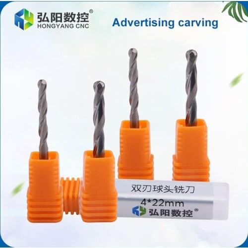 1pcs 2-slot spiral ball end mill, CNC end mill, double-edged drill, MDF woodworking tool, carbide trimming machine