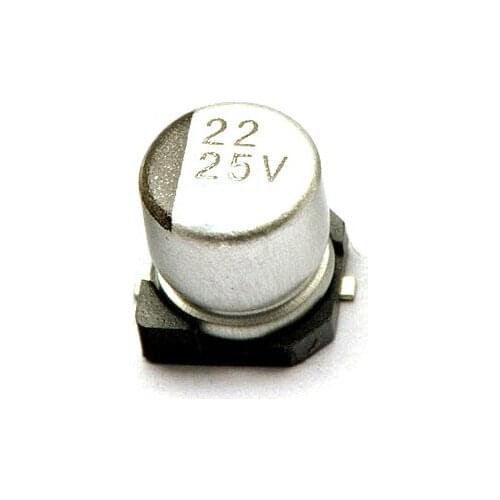 10pcs/lot 25v 22uf volume 5x5mm SMD aluminum electrolytic capacitors