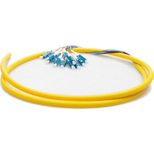 12 Core Skin Bundle Pigtail 1 Meter LC Head Single-Mode Optical Fiber Jumper Cable