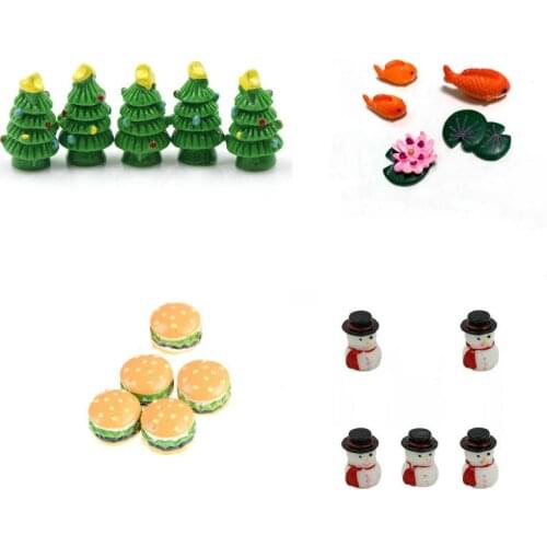 5pcs Cute Mini Chick Rabbit Cow Sheep Animal Micro Miniature Terrarium Succulent Ornaments Accessories Fairy Garden Supplies