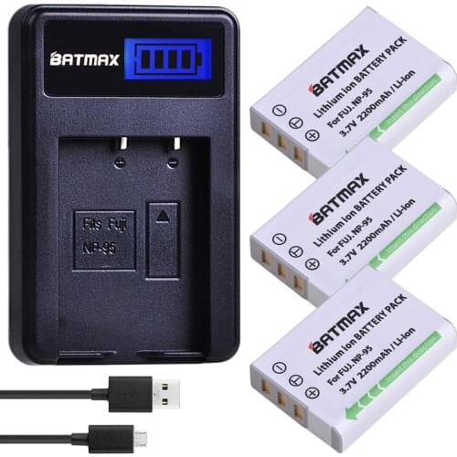3pc NP-95 NP 95 NP95 Rechargeable Battery+LCD USB Charger for Fujifilm X30 X100 X100S X100T XS1 Fujifilm FinePix F30 F31 3D
