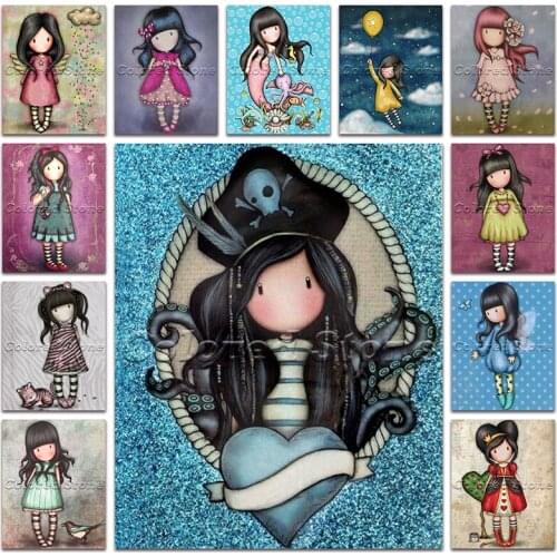 New Diamond painting Cartoon girl child doll Mermaid fairy 5D DIY Full Square Drill embroidery Cross stitch 3D Round mosaic GG26