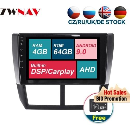 With carplay Android 9.0 Car Multimedia player unit For Subaru Forester 2008-2013 Radio Audio stereo free GPS map touch screen