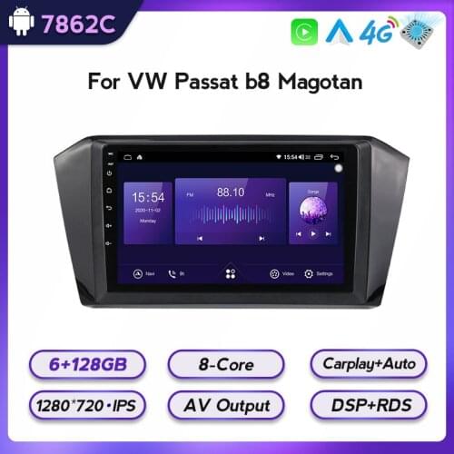 Car Radio Multimedia Player DSP RDS Carplay Auto For VW Volkswagen Passat b8 Magotan 8-Core 4G LTE BT Cooling Fan GPS Navigation