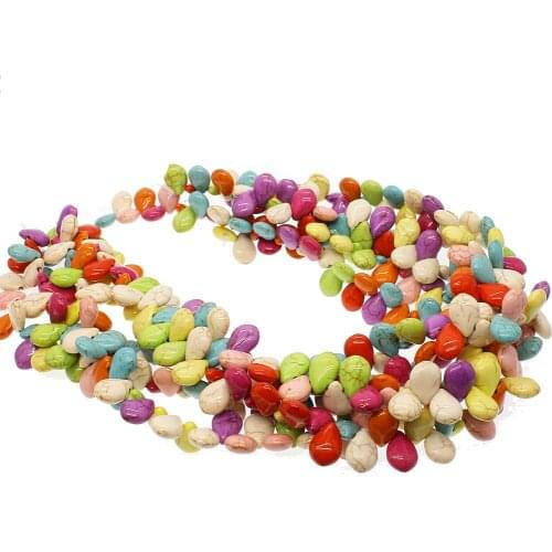 Turquoise Colored Melon Shaped Loose Beads 10x14mm Jewelry Made DIY Necklace Bracelet Jewelry Accessories 16 Inch