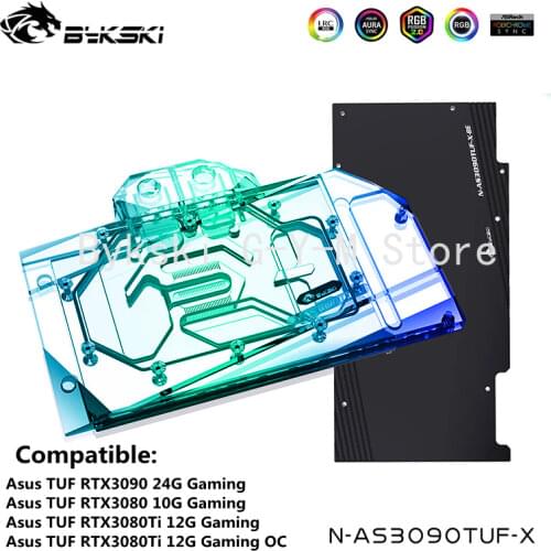 Bykski GPU Water Block For ASUS TUF RTX3090/3080 GAMING Graphics Card,Full Cover Cooler, RGB/A-RGB M/B SYNC ,N-AS3090TUF-X