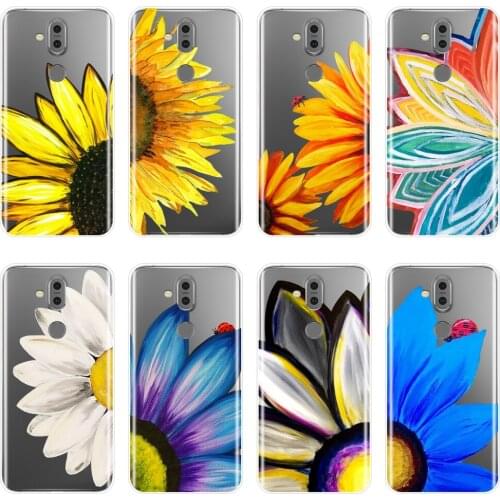 Back Cover For Nokia 7.1 6.1 5.1 3.1 2.1 Yellow Sunflower White Soft Silicone Phone Case For Nokia 7.1 6.1 5.1 3.1 2.1 Plus Case