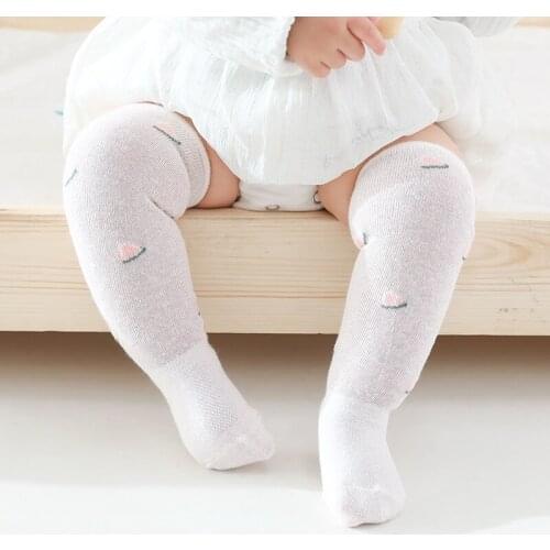 Children Over Knee High Socks With Print Toddler Kids Girls Boy Summer Cotton Mesh Cute Funny Long Socks Kawaii Baby Accessories