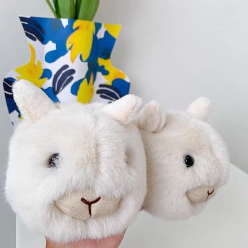 Toddlers Warm Fleece Cute Lamb Indoor Slippers For Kids 2021 Autumn Winter White Coffee Pink Gray Homewear Shoes