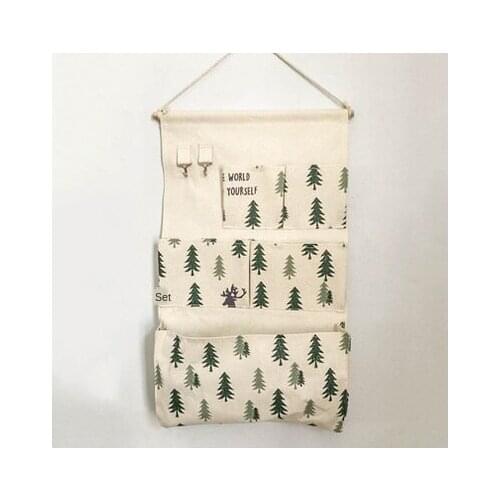 Home storage bag hanging bag wall hanging type door dormitory bedroom wardrobe artifact fabric phone wall hanging storage bag