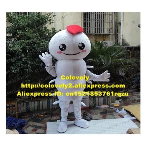 Ingenious White Carpenterworm Caterpillar Bean Worm Bug Mascot Costume Cartoon Character Mascotte Pinch Red Hair ZZ119 Free Ship