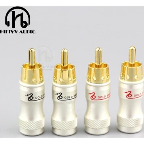 Hifivv audio hifi audio RCA connector amplifier rca plug King RCA Gold-plated hifi RCA plug