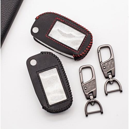Hot sale leather key case cover holder for Starline A91 A61 B9 B6 / A4 A6 A8 A9 uncut blade fob A9 folding car flip remote
