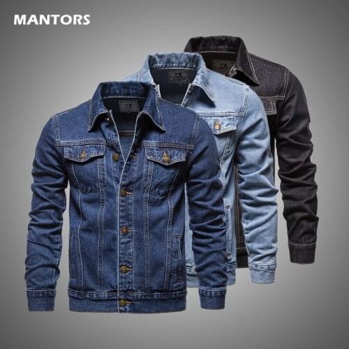 Winter Mens Denim Jacket Casual Jeans Jacket 2021 Autumn Men Street Hip Hop Coat Solid Color Slim Bomber Jacket Mens Clothing