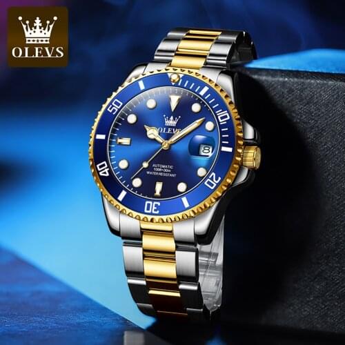 Hot Sales Mens Watches Date Sport Mechanical Analog Wrist Watch Military Stainless Steel Top Brand OLEVS Luxury Fashion Men