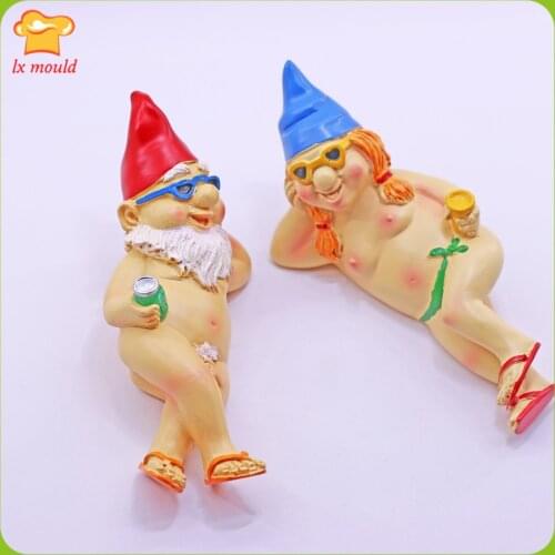 LXYY New Christmas White Beard Decoration Cake Chocolate Mould Resin Plaster Candle Mould 3D Beach Bikini Body Silicone Molds