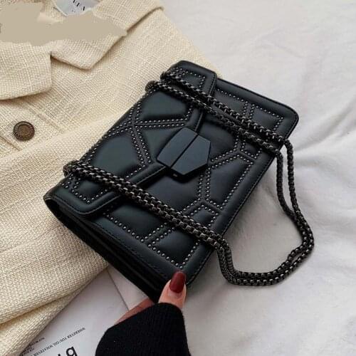 Rivet Chain Small Crossbody Bags For Women 2021 Shoulder Messenger Bag Lady Luxury Handbags