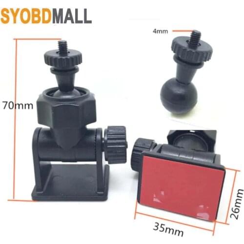 4mm Screw Head Mini Mount Holder Auto DVR DV GPS Bracket Car Recorder Sticky Stand Adhesive Tripod Holder with Rectangle Base