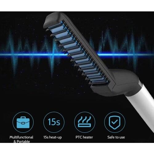 Multifunctional Hair Beard Straightening Combs Foldable Electric Hair Comb Brush Hair Curler Quick Heated Modelling Comb for Men