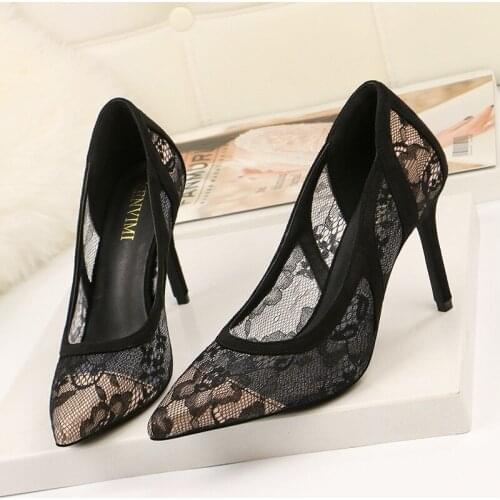 Fashion women lace high heels pumps sexy women high heels party shoes pumps