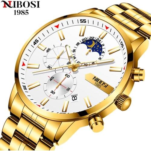 NIBOSI 2021 Men Watch Fashion Man Quartz Watches Business Waterproof Chronograph Relogios Casual relogio masculino para hombre