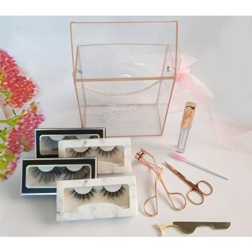 Value Lash Set 4 pairs Mink Lashes with lash Glue Curler Beauty scissors Lash applicators Lash wand Makeup Tools Kit Wholesale