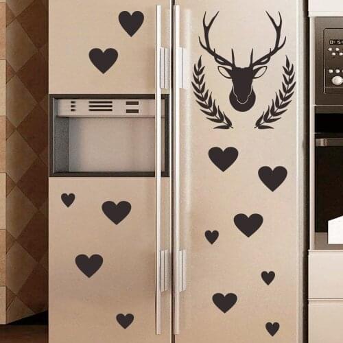 Elk Wheat Ear Love Wall Stickers For Kitchen Fridge Bathroom Bedroom Porch Wall Decoration Peel & Stick Waterpoof PVC Art Decor